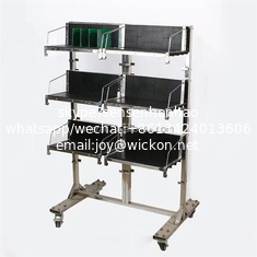 China Factory price Antistatic Turnover PCB Rack Hang Basket Trolley Stainless Steel SMT Reel ESD Anti Static PCB Storage Cart supplier
