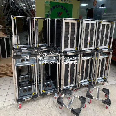 Meraif wholesale ESD Stainless Steel Trolley / ESD Turnover Cart / Antistatic PCB Plates Storage Trolley supplier