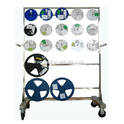 Stainless Steel SMT Reel Shelving Trolley ESD SMT Reel Storage Cart with best price supplier