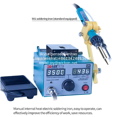 Factory price Supply  digital SMD soldering desoldering hot air gun hot air rework soldering iron station supplier