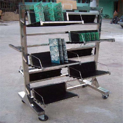 Factory price Stainless Steel Antistatic Turnove Hanging Basket, SMT PCB Reel Storage Trolley Cart with Hanging Racks supplier
